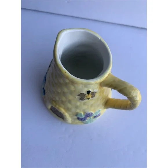 Vintage‎ Beehive Creamer Pitcher Basket-Weave Textured - Picture 4 of 7